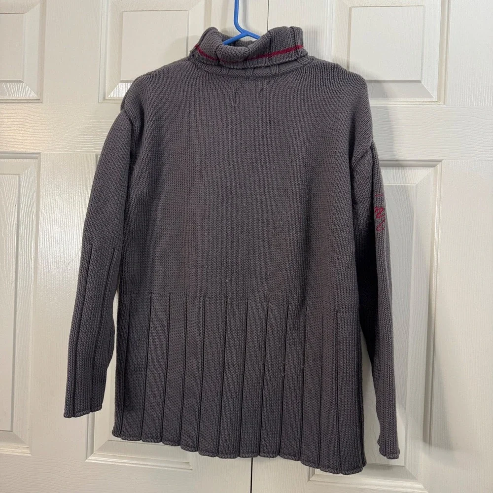 Y2K RARE Jordan Air Two3‎ Men's Gray 100% Wool Turtleneck Sweater Medium